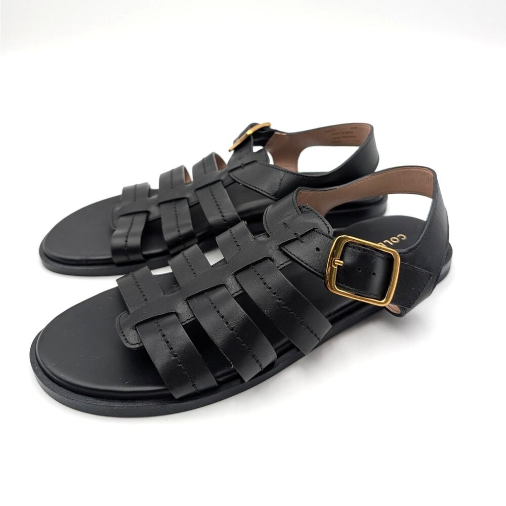 Cole Haan Flynn Fisherman Sandals Open Toe Women's Black Size US6.5B EU37
